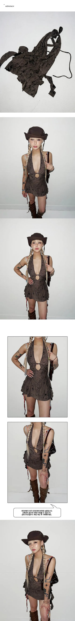 Hate Unbalanced Backless Mini One-Piece Bikini Cover Festival Look