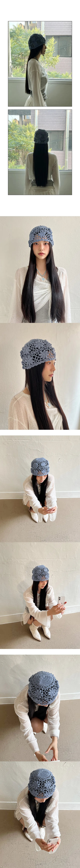 Ethnic knitting handmade hat color summer beanie