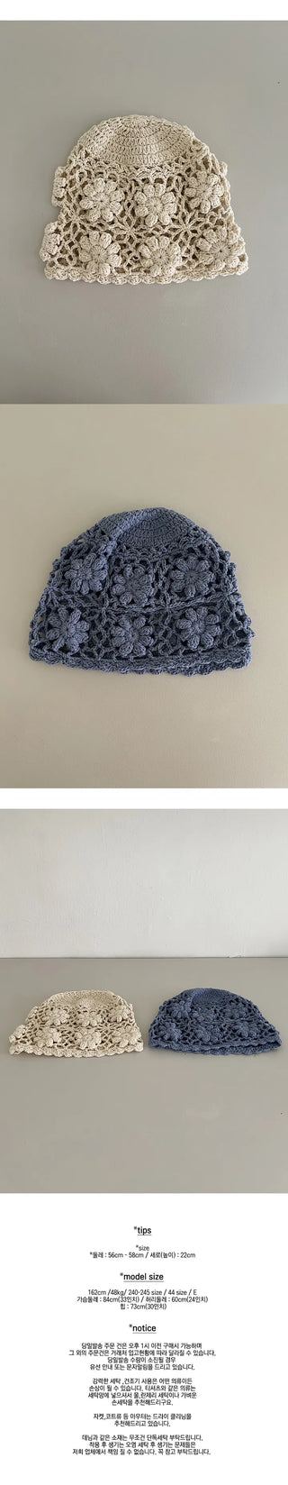 Ethnic knitting handmade hat color summer beanie