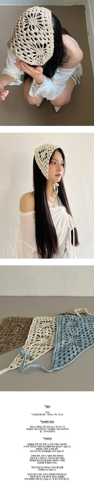 Crochet hair bandana