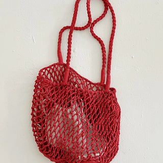 Crochet red knitting bag
