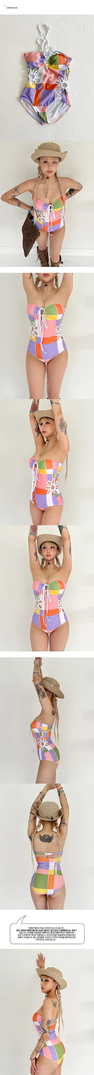 Colorful Fleece Flower Monokini Swimsuit