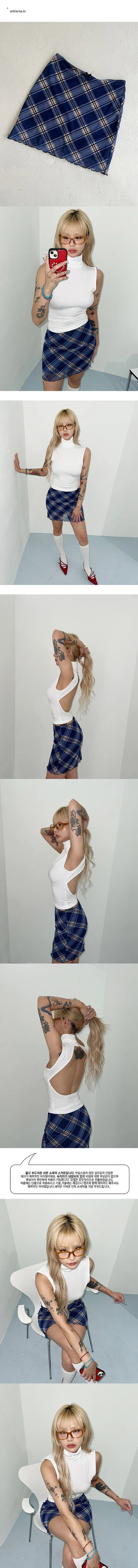 Fran check mini skirt, low-rise skirt