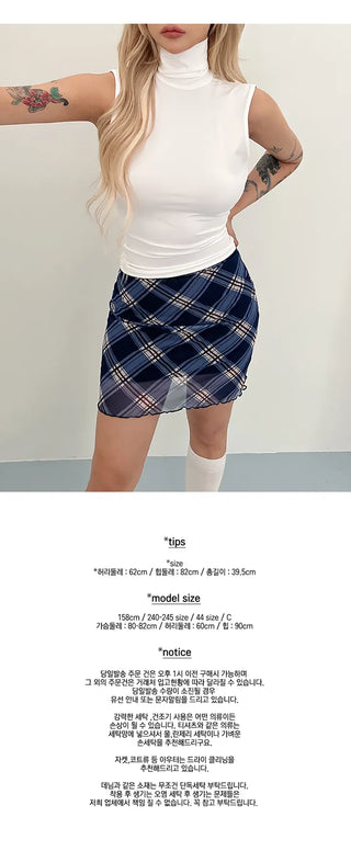 Fran check mini skirt, low-rise skirt