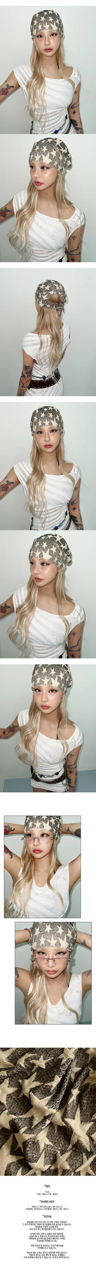 Vintage Star Hair Bandana Star-shaped Bandana