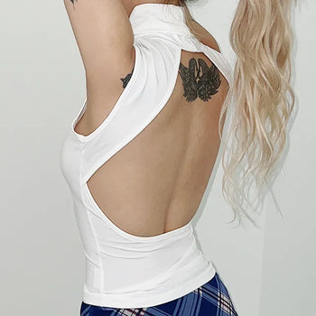 Backless polo shirt
