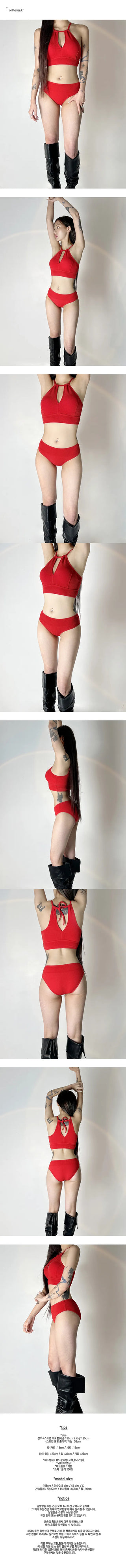 Halter neck red bikini