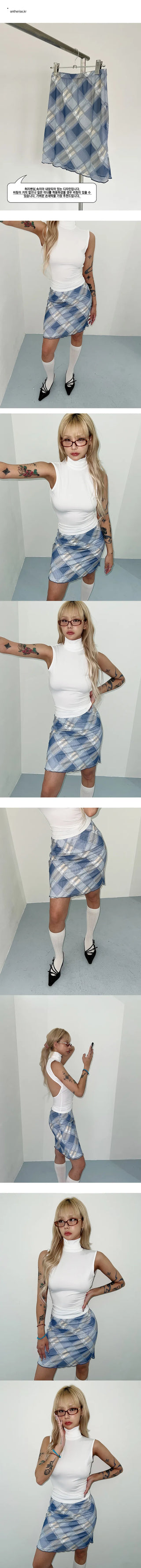 Nana Check Skirt Midi Skirt