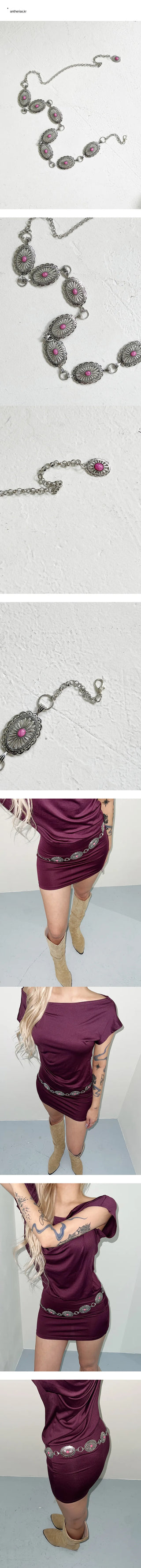 Pink Blast Gemstone Ethnic Belt Waist Belt