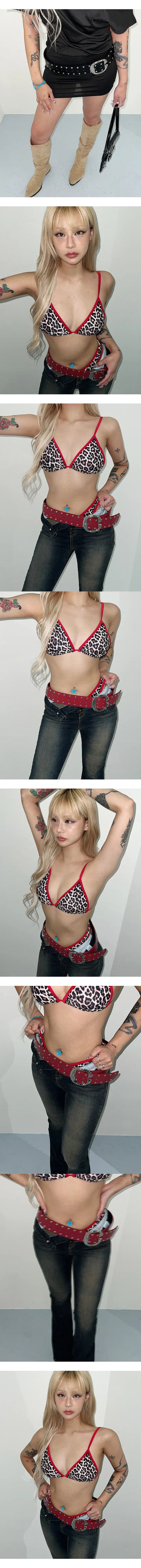 Basic stud belt waist belt