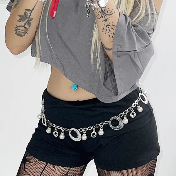 Latin silver pearl belt silver belt