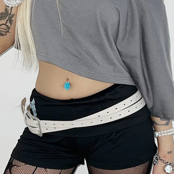 Double Line Dark Ivory Layered Belt