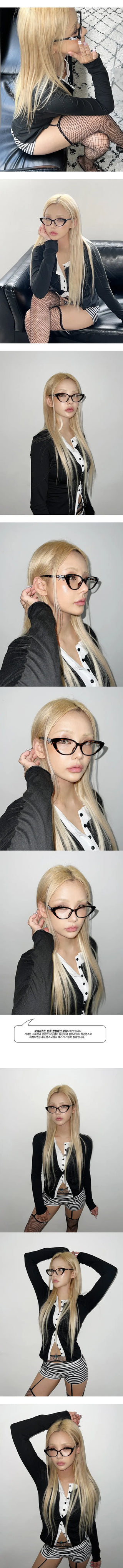 Rash jewel horn-rimmed glasses,