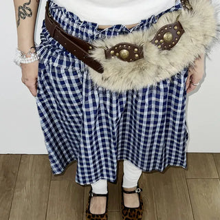 Bohemian eco-fur belt