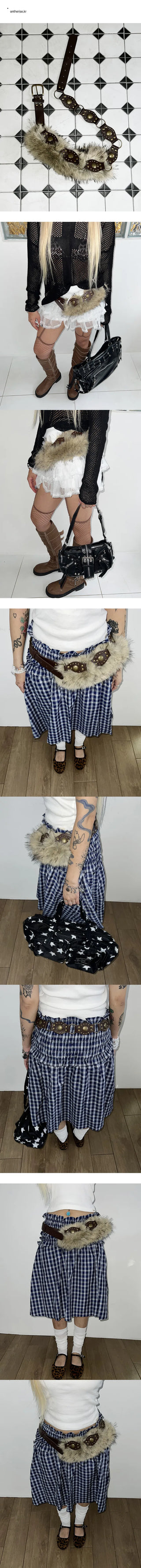 Bohemian eco-fur belt