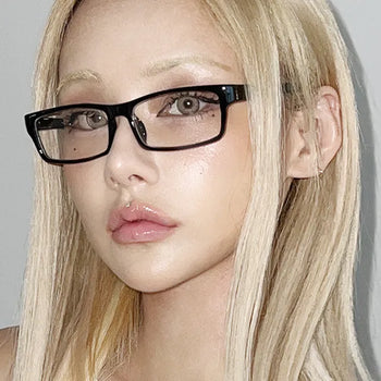 Timey Simple Square Horn-rimmed Glasses