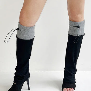 Sporty color block leg warmer, winter product,