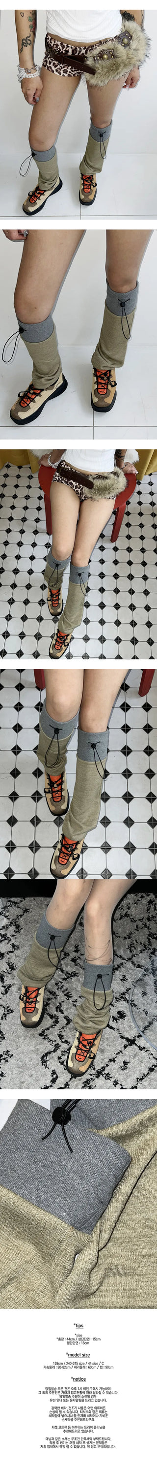 Sporty color block leg warmer, winter product,