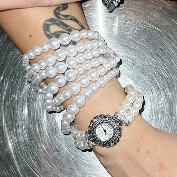 Layered pearl bracelet
