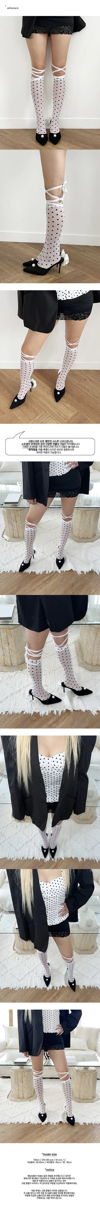 Dot Strap Knee Socks, Year-end Look, Party Look, Halloween