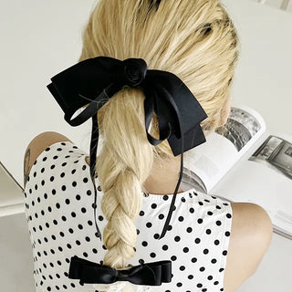 Romantic ribbon hairpin, year-end look, Halloween party look