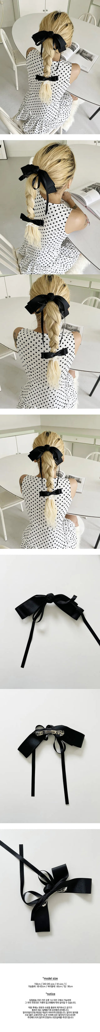 Romantic ribbon hairpin, year-end look, Halloween party look