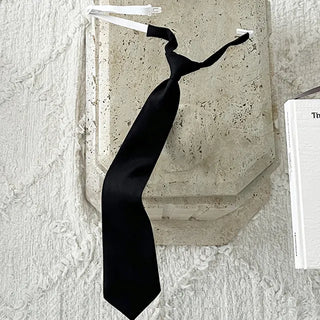 School look long tie geek chic black tie