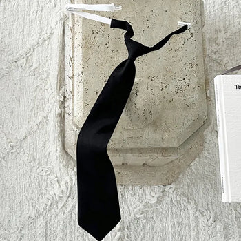 School look long tie geek chic black tie