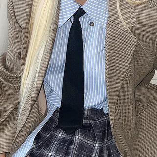 School look long tie geek chic black tie