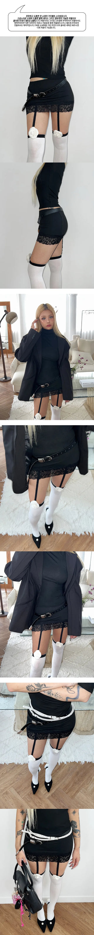 Camellia garter belt stockings