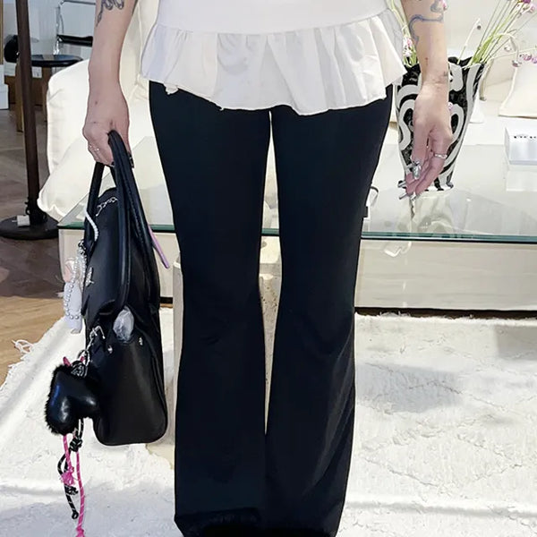 Frilly training pants, bootcut pants