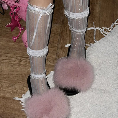 Eco-fur slippers