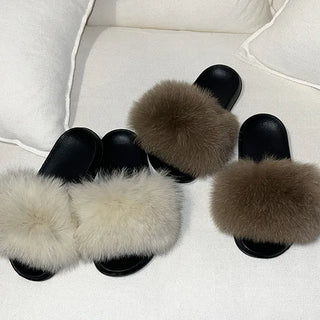 Eco-fur slippers