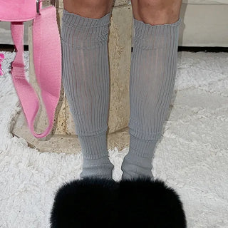 Eco-fur slippers