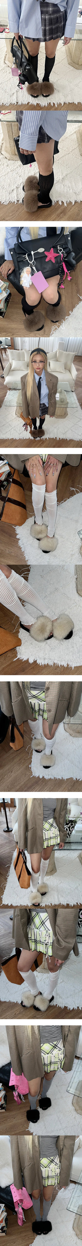 Eco-fur slippers