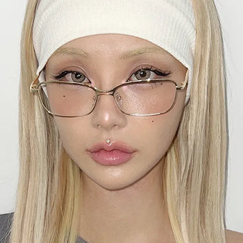 Sharp line glasses, silver rimmed, gold rimmed, horn rimmed glasses