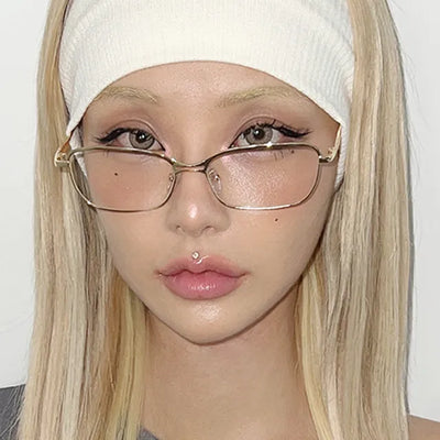 Sharp line glasses, silver rimmed, gold rimmed, horn rimmed glasses