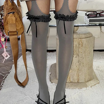Lily lace garter belt stockings  year-end look Halloween Christmas