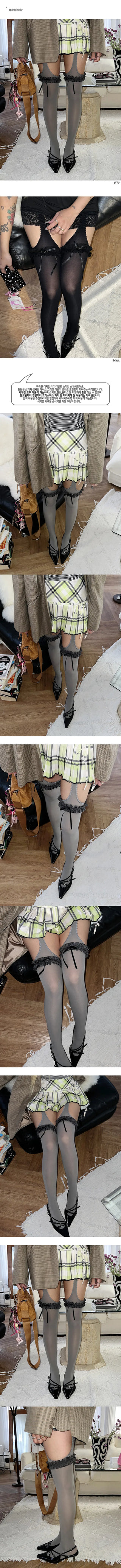 Lily lace garter belt stockings  year-end look Halloween Christmas