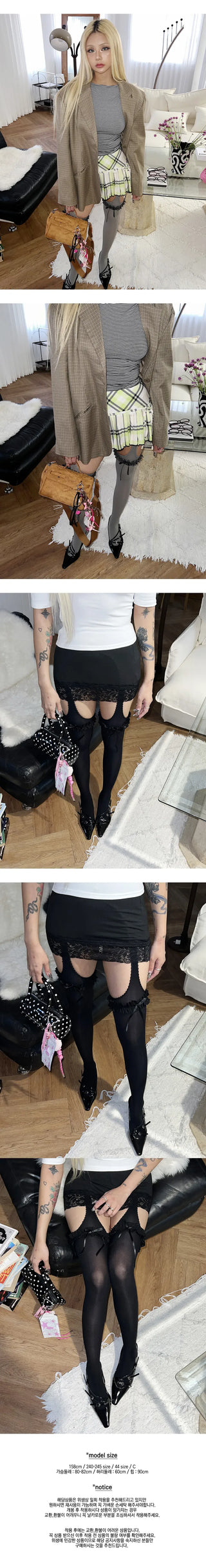 Lily lace garter belt stockings  year-end look Halloween Christmas