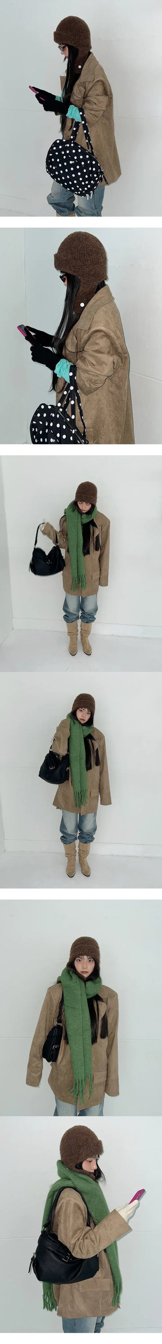 Standard Knit Hat Earmuffs  Winter Black Hat