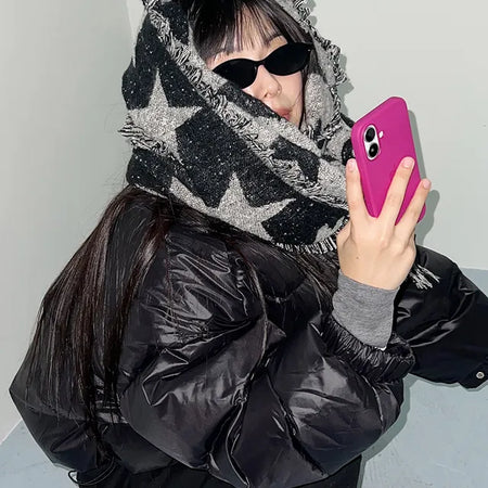Star scarf, star muffler, blanket, winter goods, winter scarf