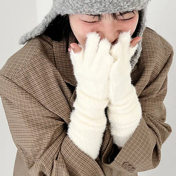Long gloves, angora style, long gloves,