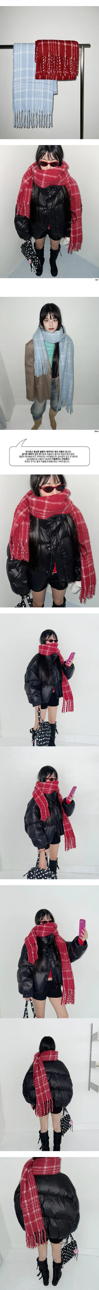 Bulky check scarf color oversized couple item year-end look winter scarf