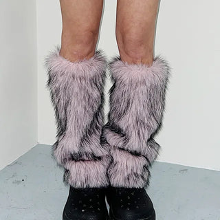 The Pink Ecofur Leg Warmer Fur Year-End Look Christmas