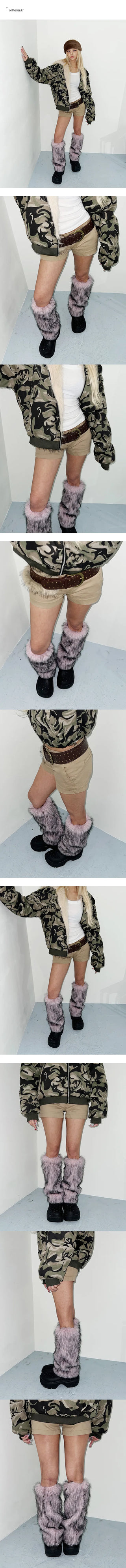 The Pink Ecofur Leg Warmer Fur Year-End Look Christmas