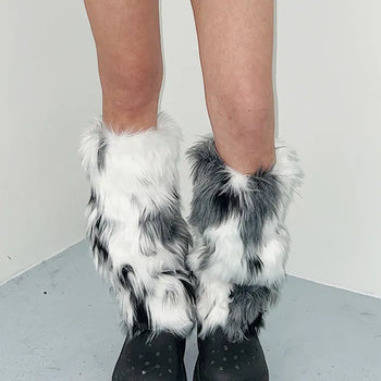 Aren fake fur leg warmers, 2 sizes, winter, year-end Christmas