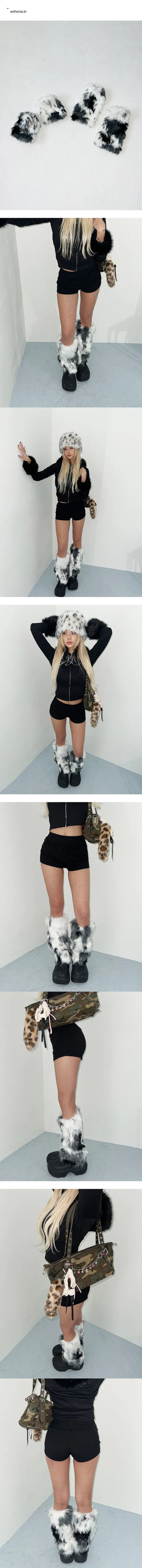 Aren fake fur leg warmers, 2 sizes, winter, year-end Christmas