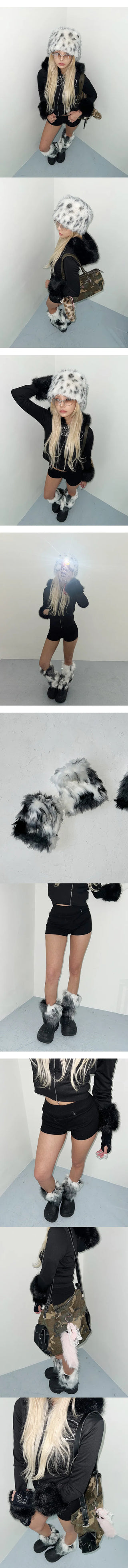 Aren fake fur leg warmers, 2 sizes, winter, year-end Christmas