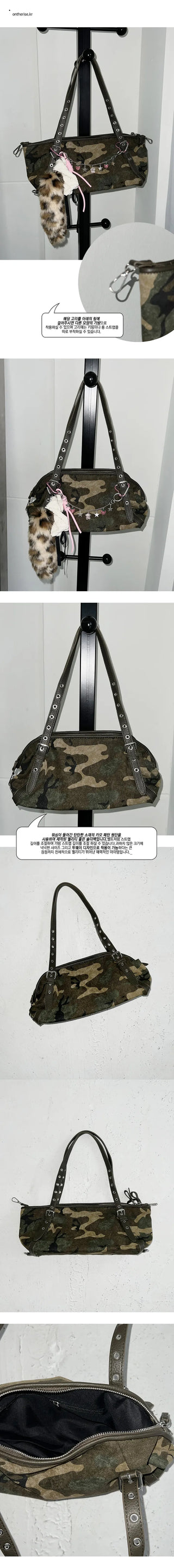 Camo sandbag shoulder bag two-way bag
